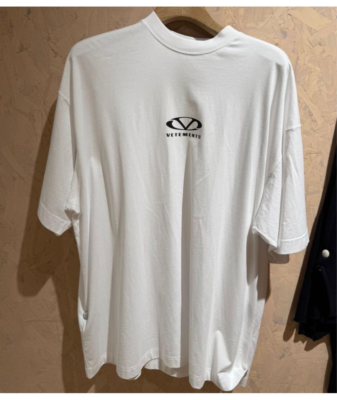 VETEMENTS Белая хлопковая футболка, фото 2