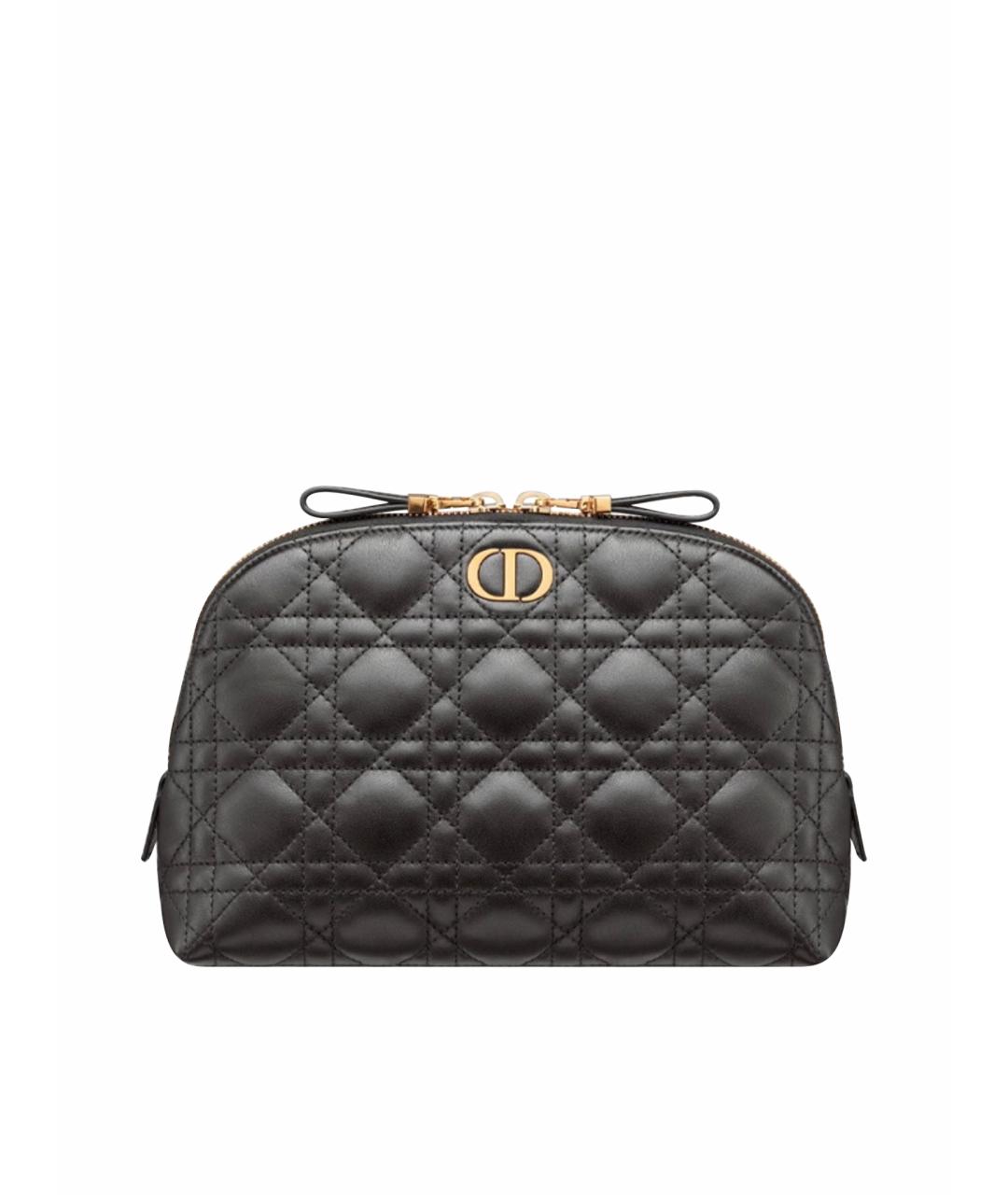 CHRISTIAN DIOR Черная кожаная косметичка, фото 1