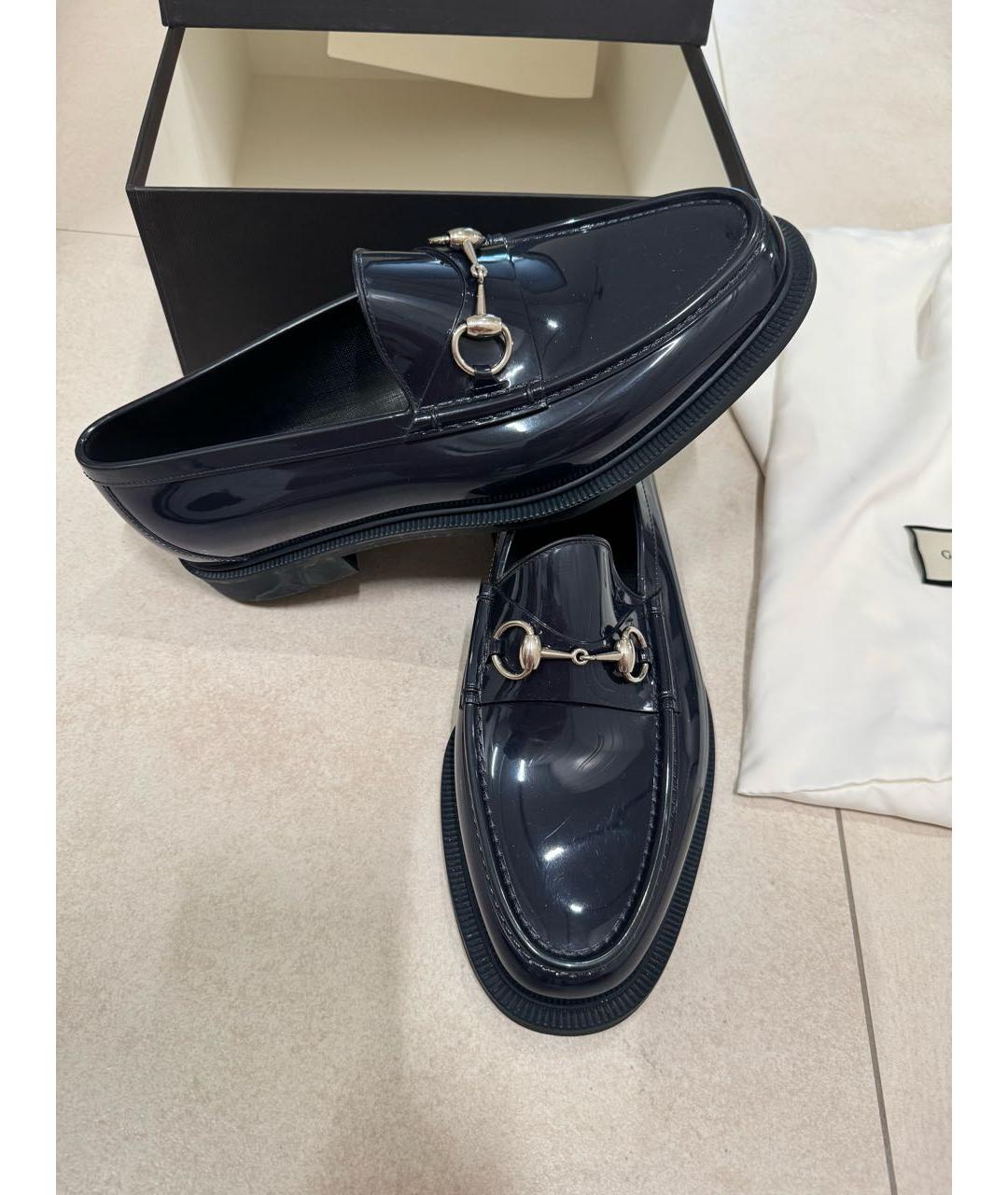 GUCCI Темно-синие резиновые лоферы, фото 2