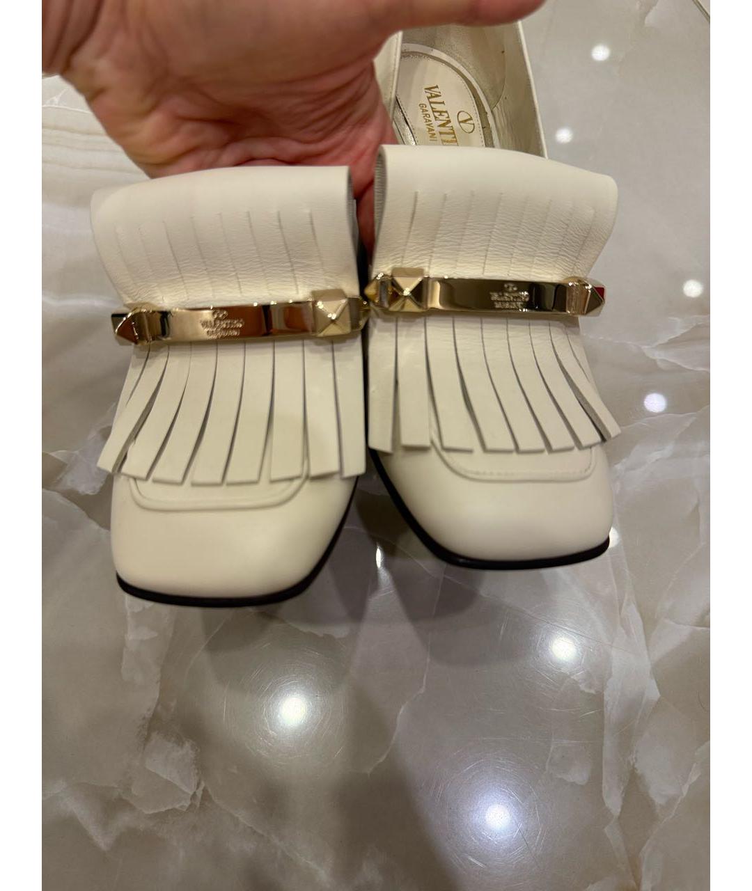 VALENTINO Белые кожаные туфли, фото 4