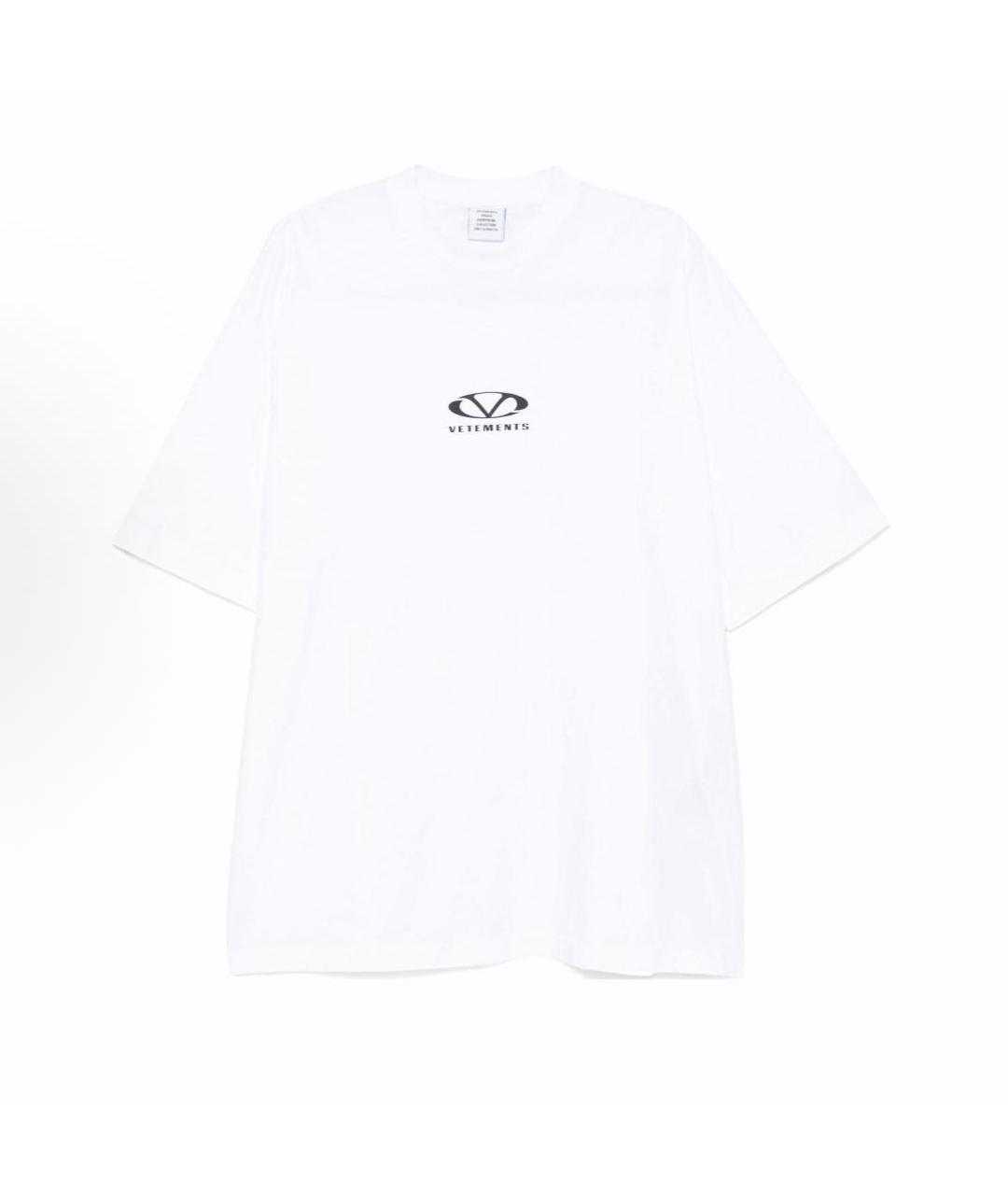 VETEMENTS Белая хлопковая футболка, фото 4