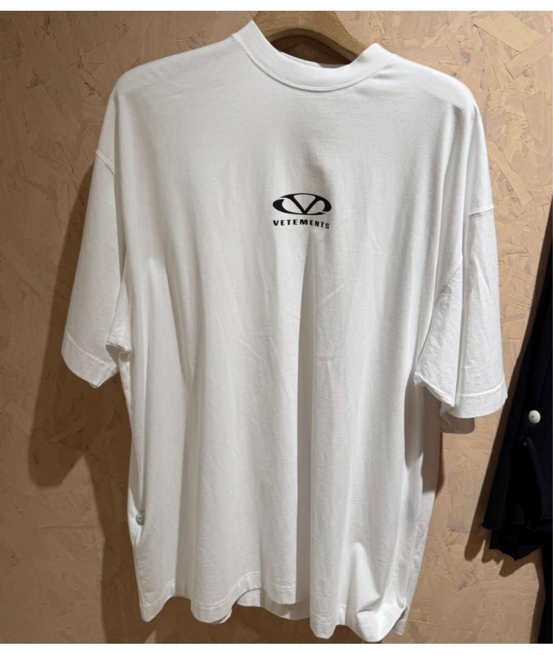 VETEMENTS Белая хлопковая футболка, фото 2