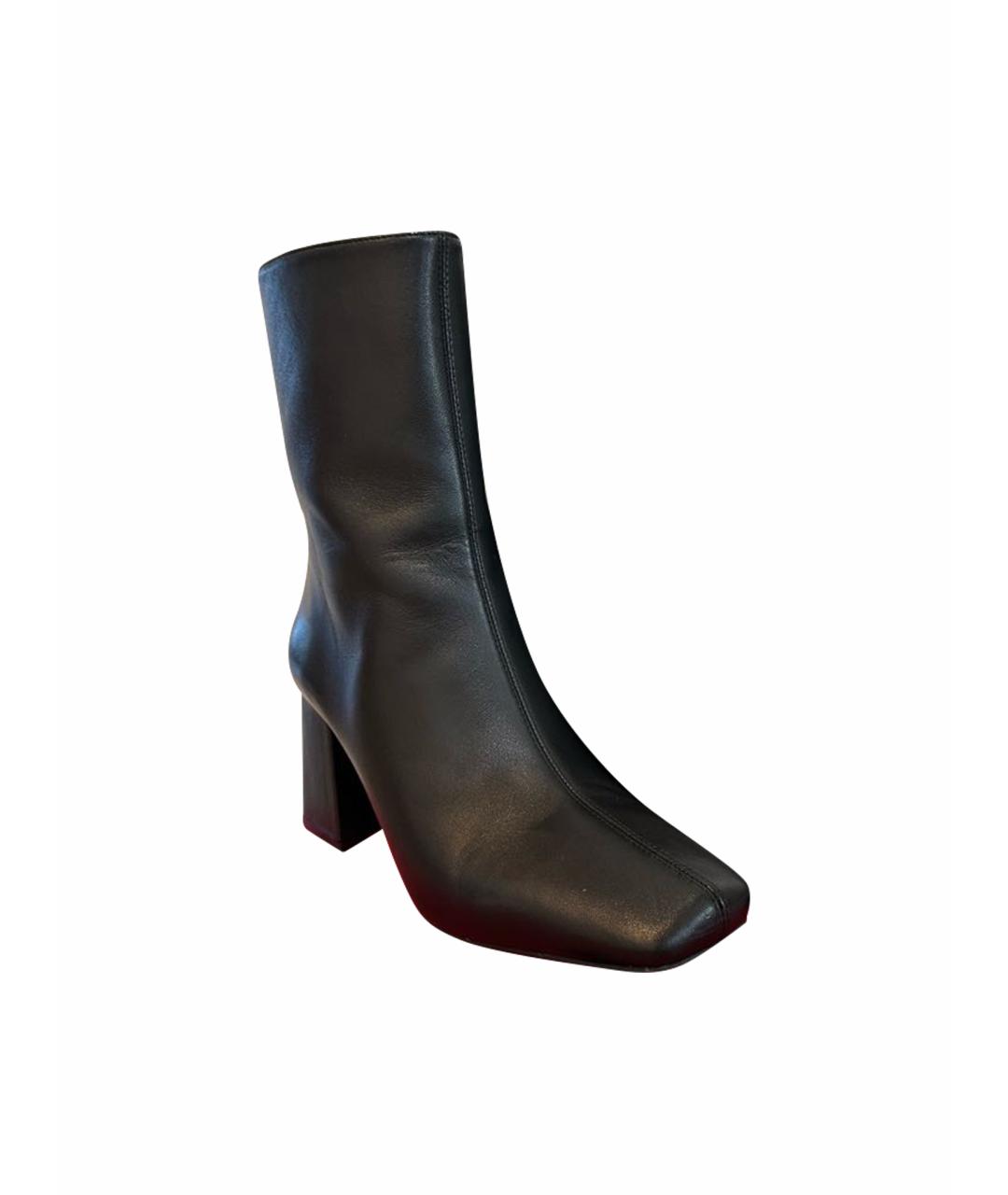 HUGO BOSS Черные кожаные ботильоны, фото 1