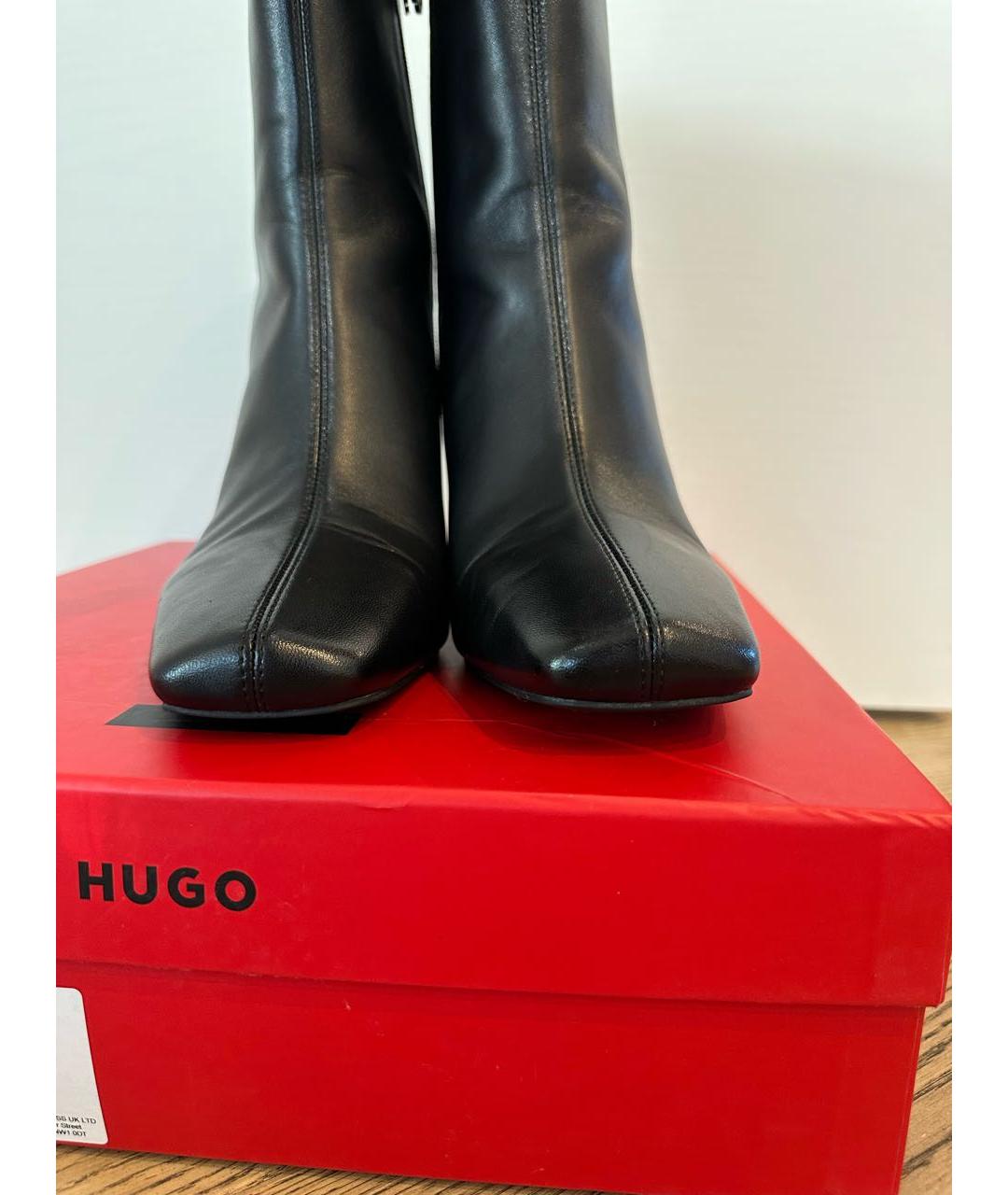 HUGO BOSS Черные кожаные ботильоны, фото 6