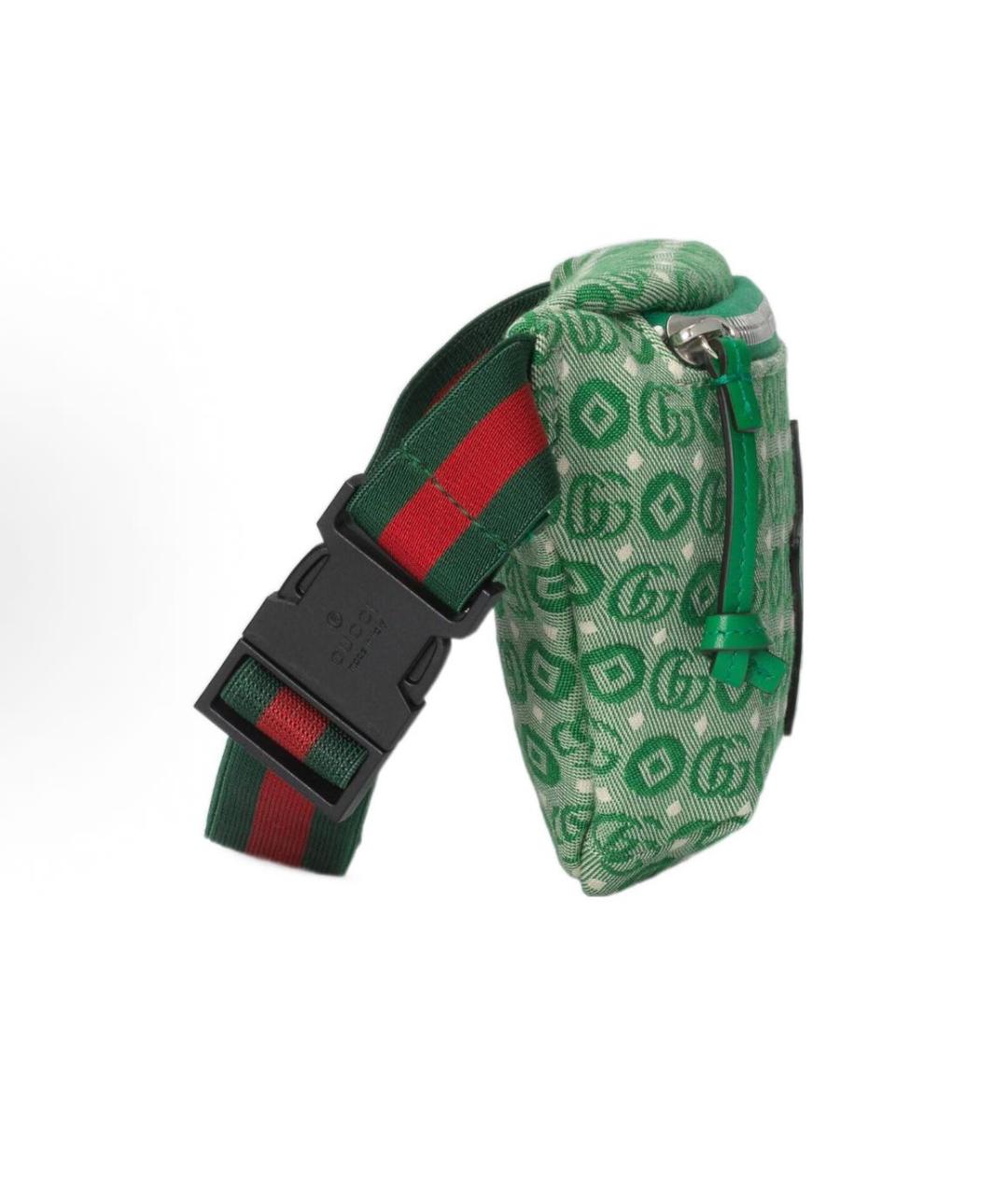 GUCCI Зеленая тканевая поясная сумка, фото 3
