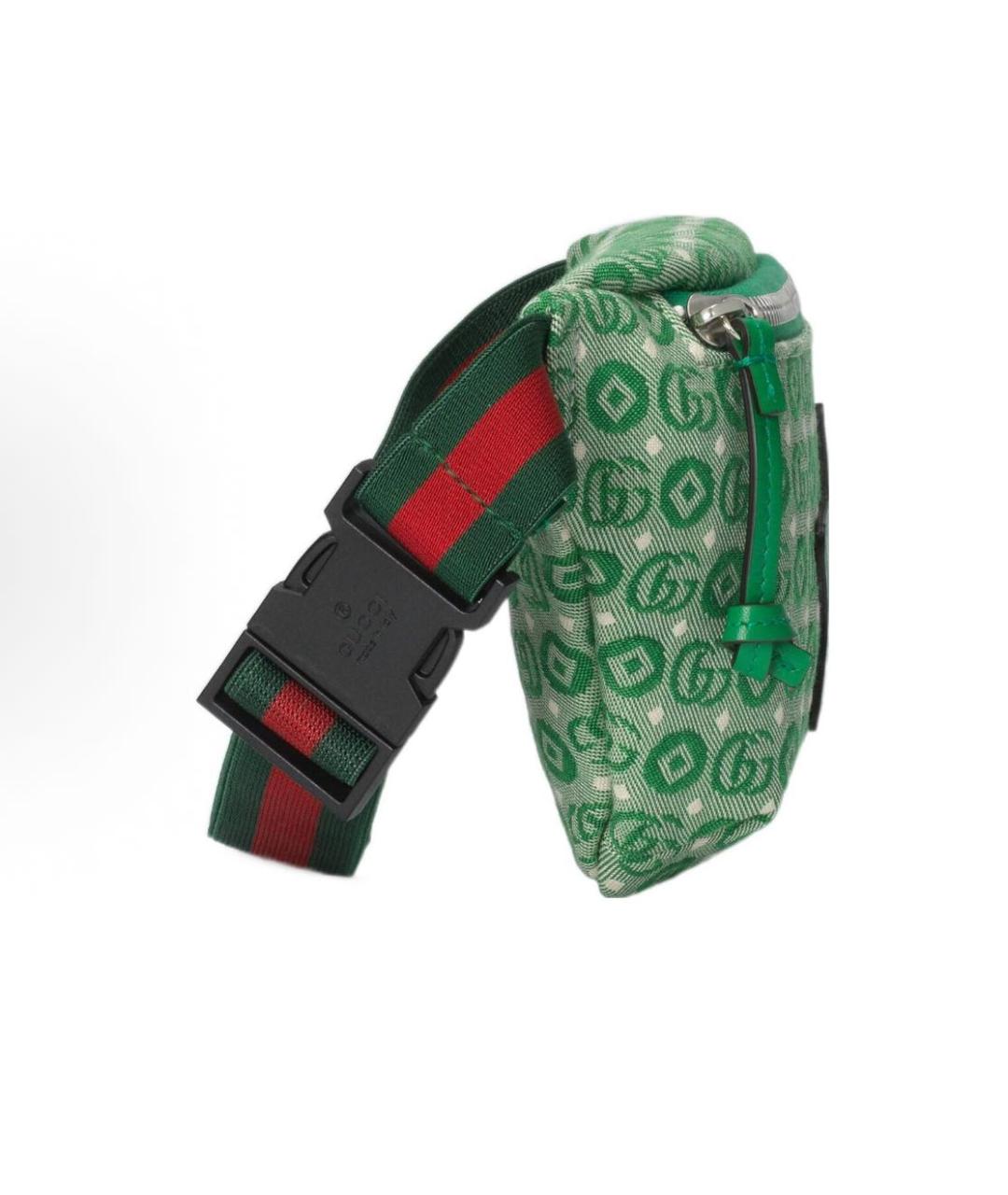 GUCCI Зеленая тканевая поясная сумка, фото 4