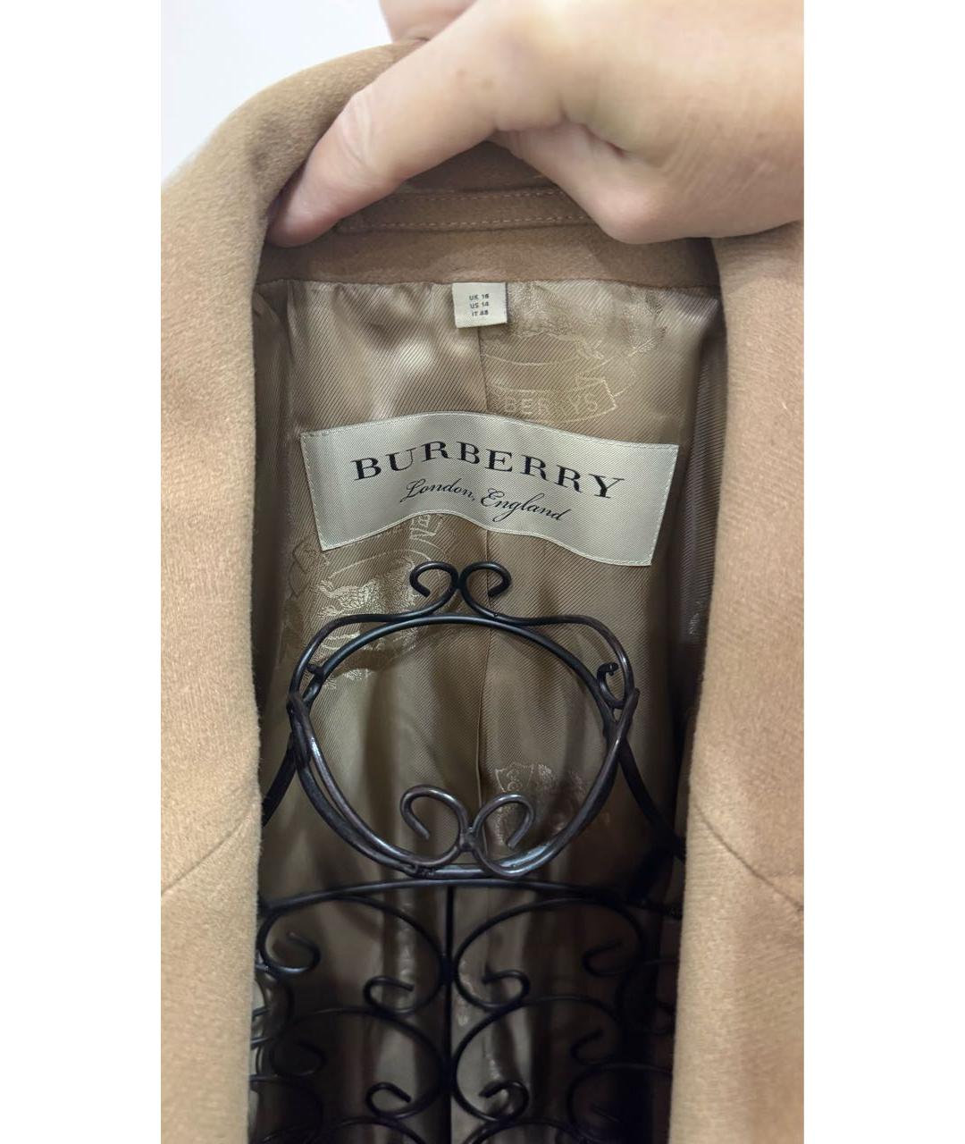 BURBERRY Бежевое шерстяное пальто, фото 3