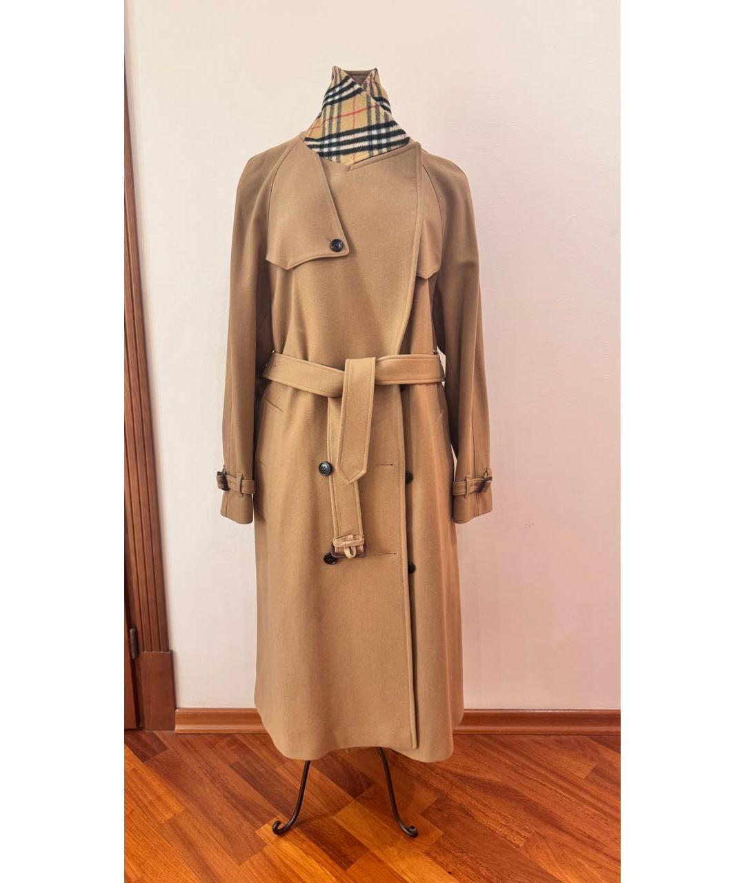 BURBERRY Бежевое шерстяное пальто, фото 5