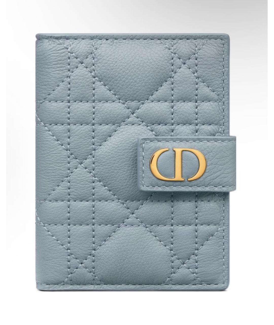 CHRISTIAN DIOR Голубой кожаный кошелек, фото 6