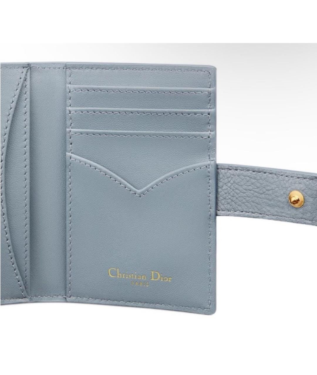 CHRISTIAN DIOR Голубой кожаный кошелек, фото 5