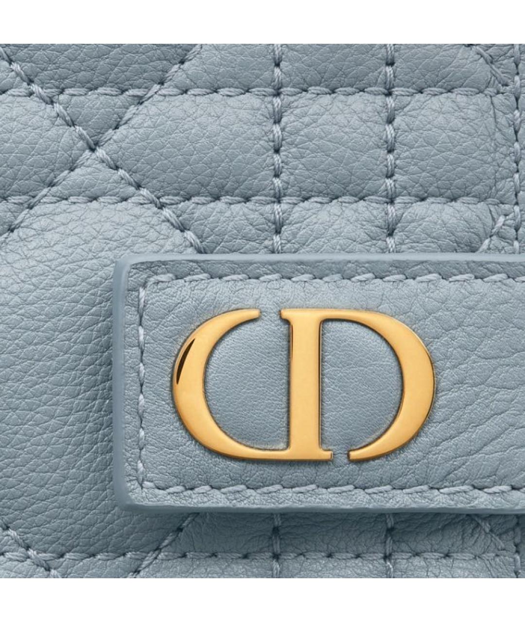 CHRISTIAN DIOR Голубой кожаный кошелек, фото 4
