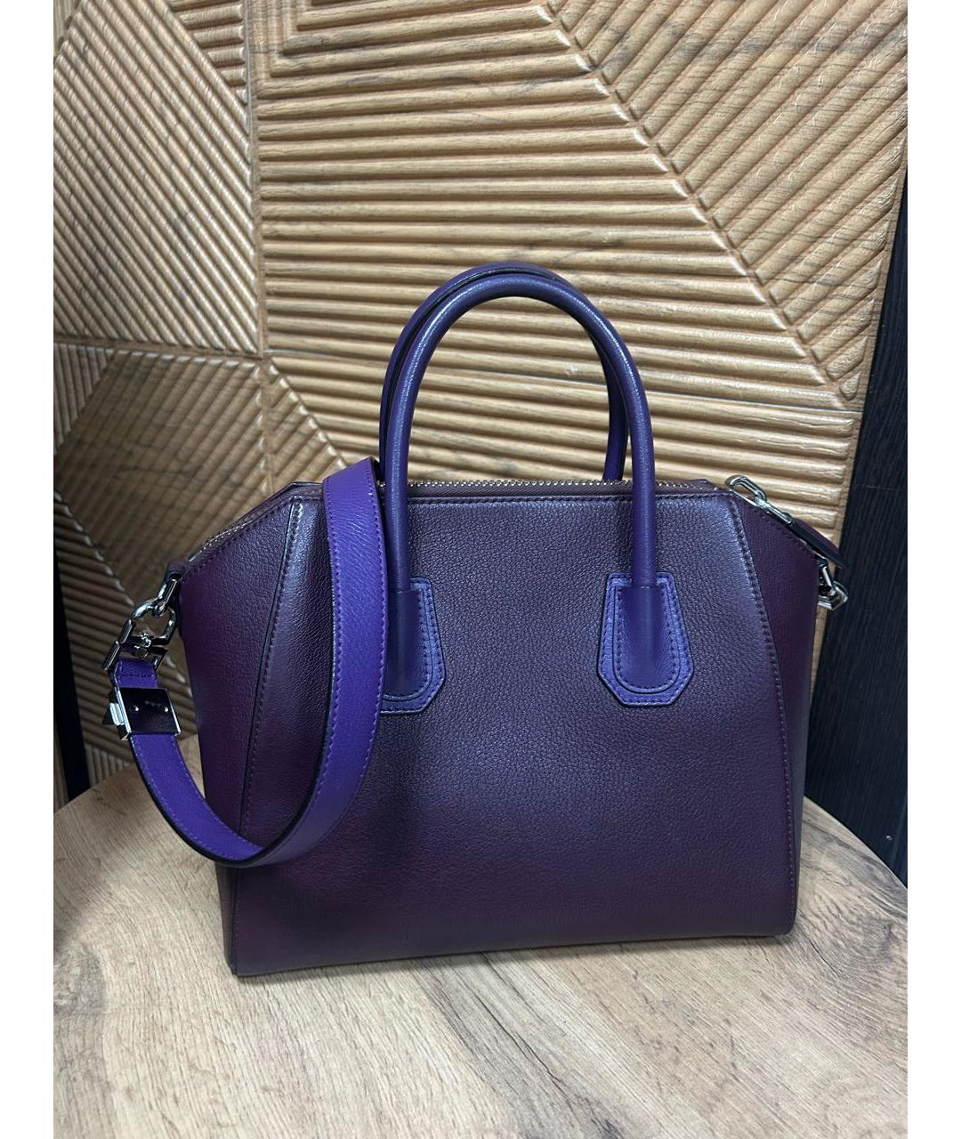 GIVENCHY Фиолетовая кожаная сумка тоут, фото 3
