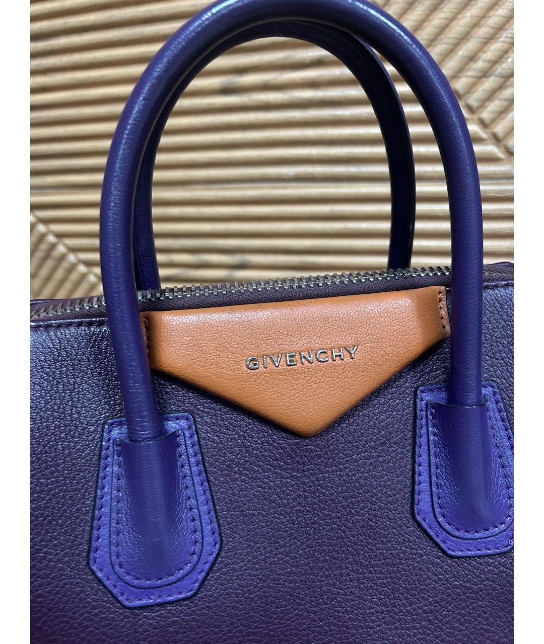 GIVENCHY Фиолетовая кожаная сумка тоут, фото 2