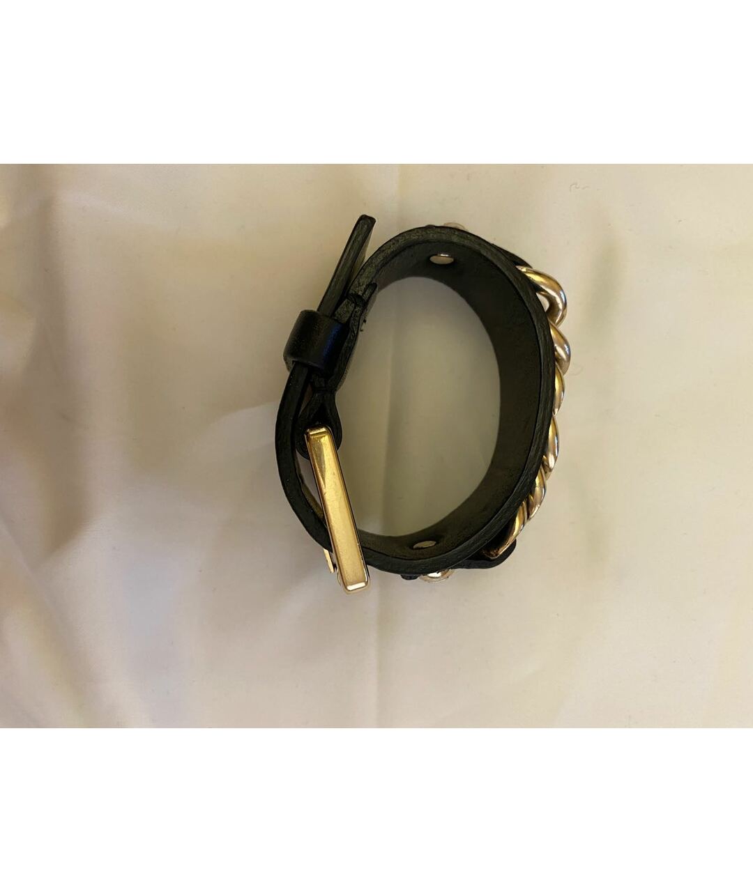 CHANEL PRE-OWNED Черный кожаный браслет, фото 4