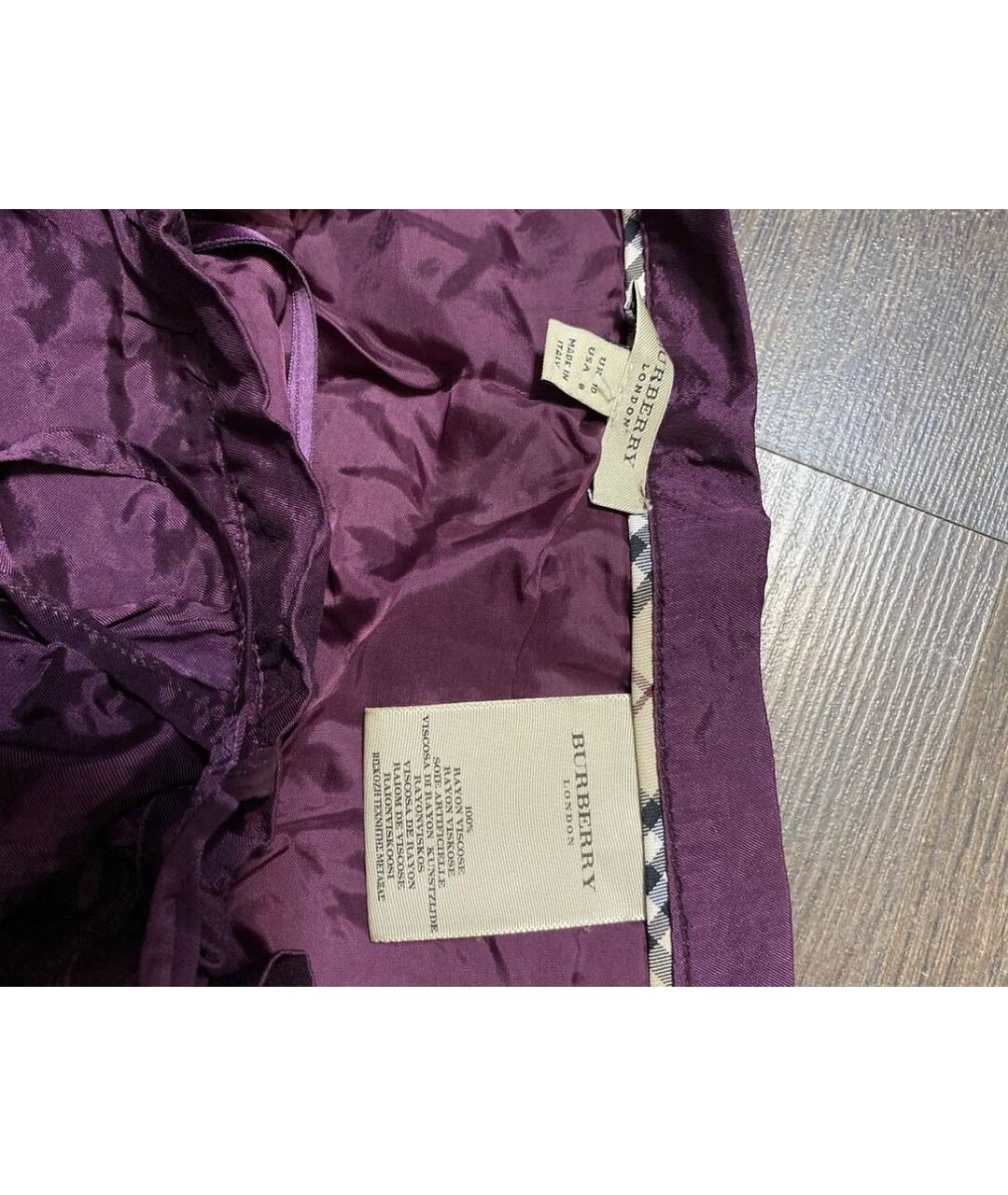 BURBERRY Фиолетовая юбка миди, фото 3