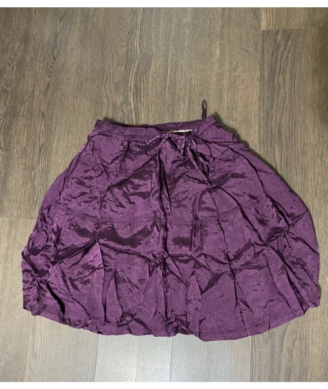 BURBERRY Фиолетовая юбка миди, фото 4