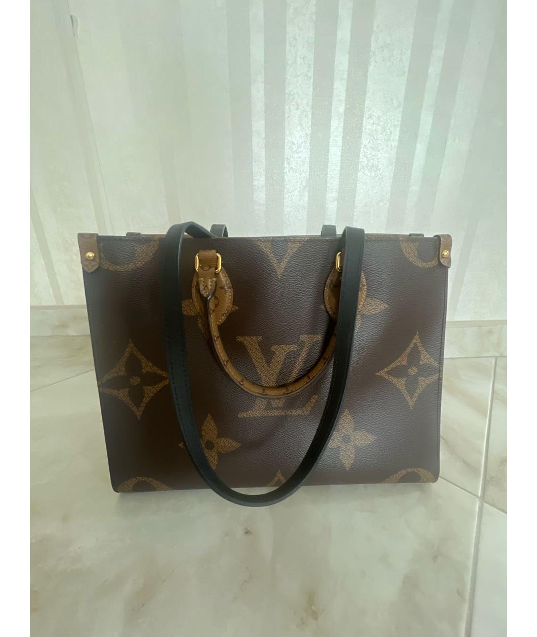 LOUIS VUITTON Коричневая кожаная сумка тоут, фото 2