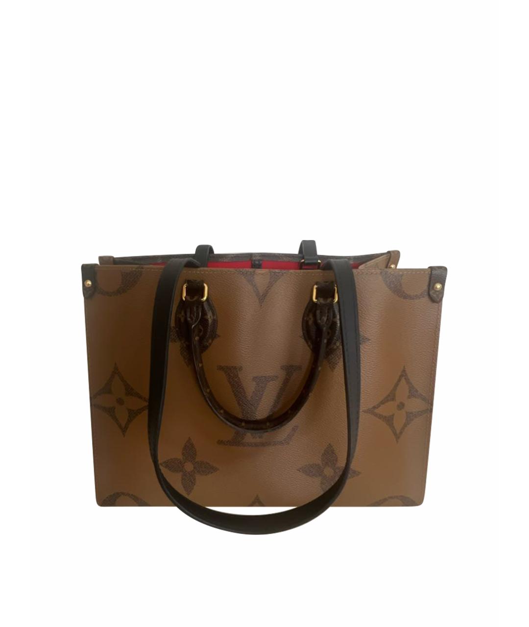 LOUIS VUITTON Коричневая кожаная сумка тоут, фото 1