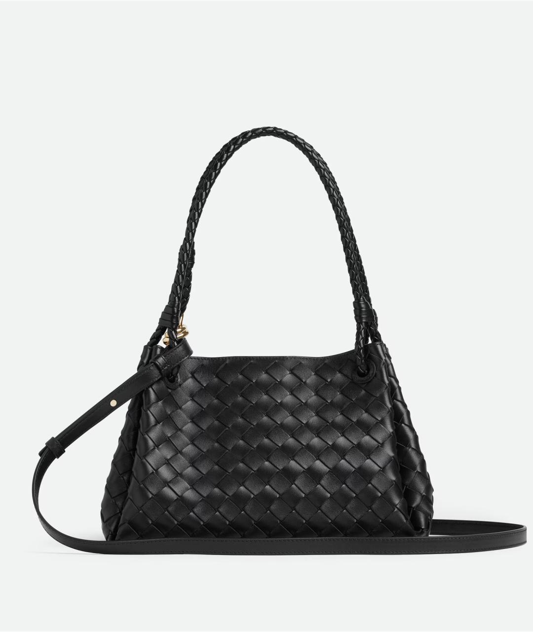 BOTTEGA VENETA Черная кожаная сумка тоут, фото 5