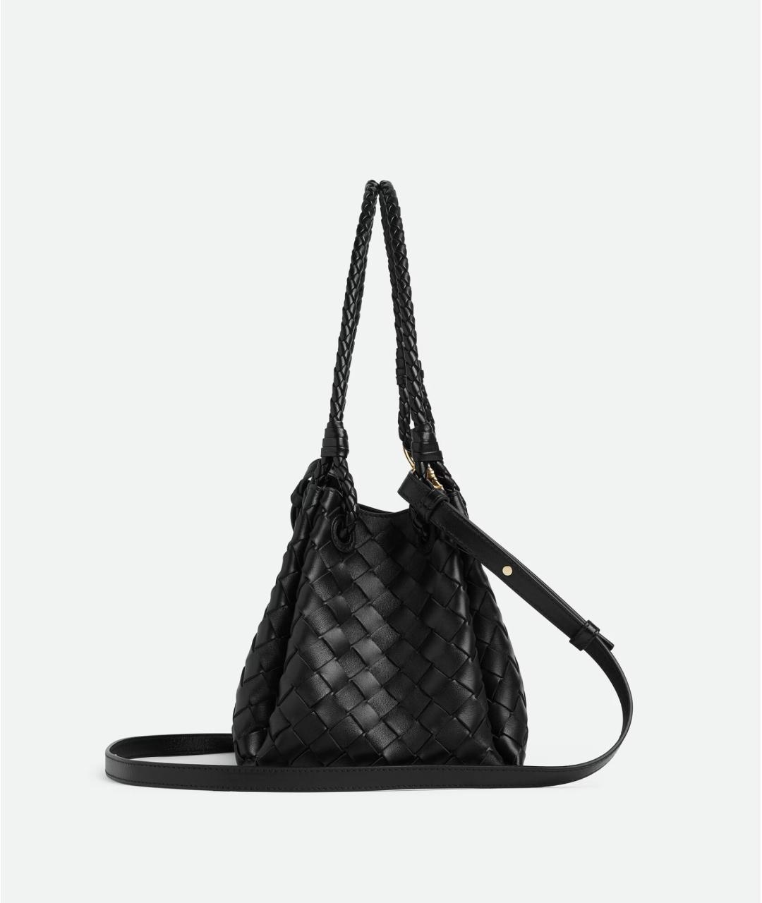 BOTTEGA VENETA Черная кожаная сумка тоут, фото 4