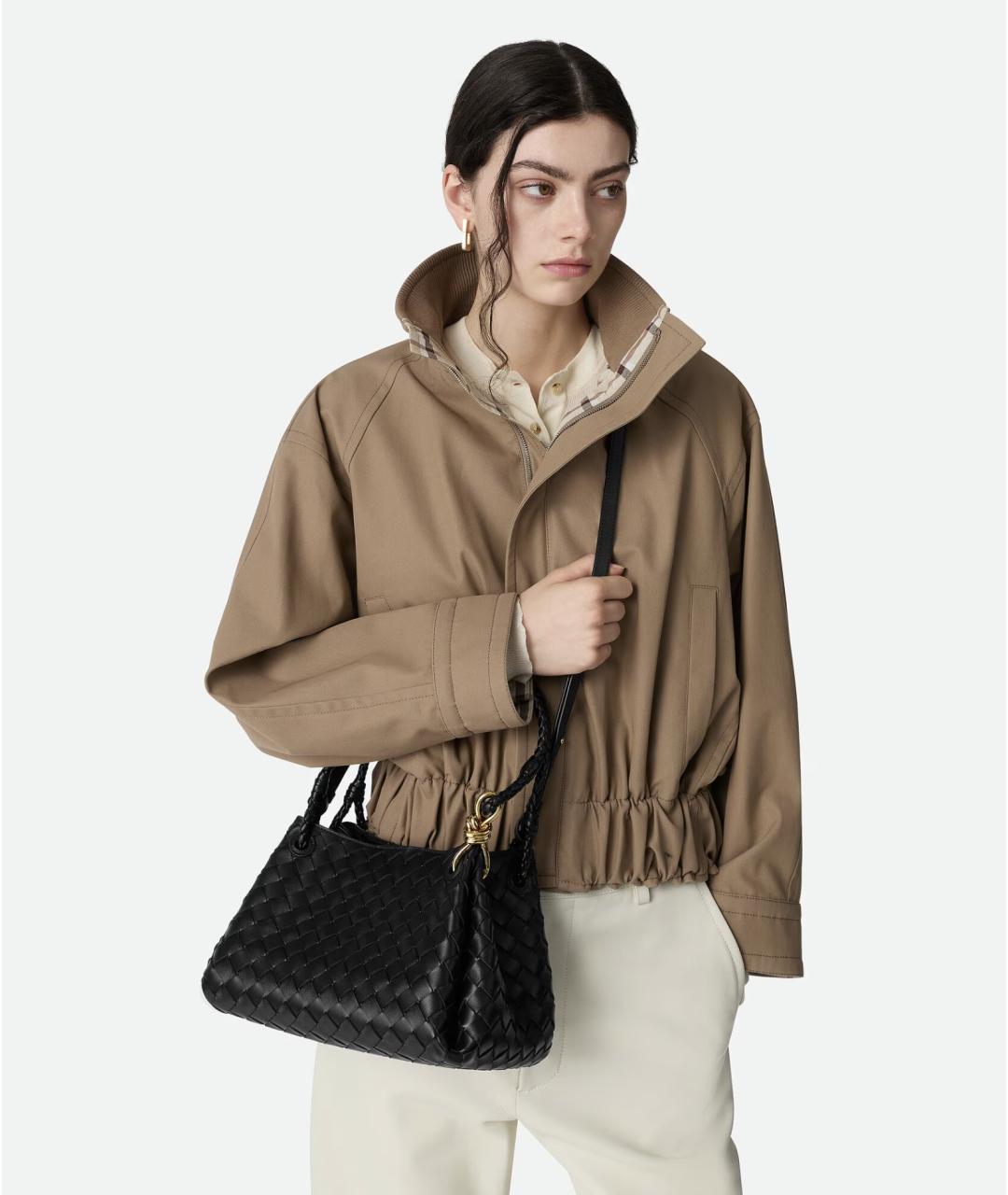 BOTTEGA VENETA Черная кожаная сумка тоут, фото 2