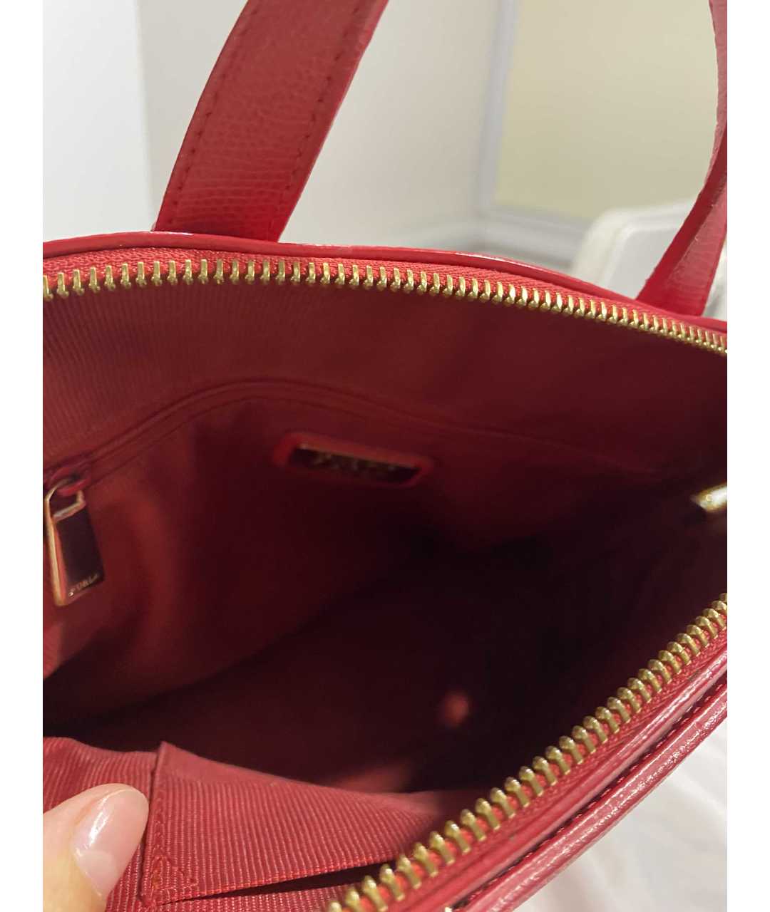 FURLA Красный кожаный рюкзак, фото 4