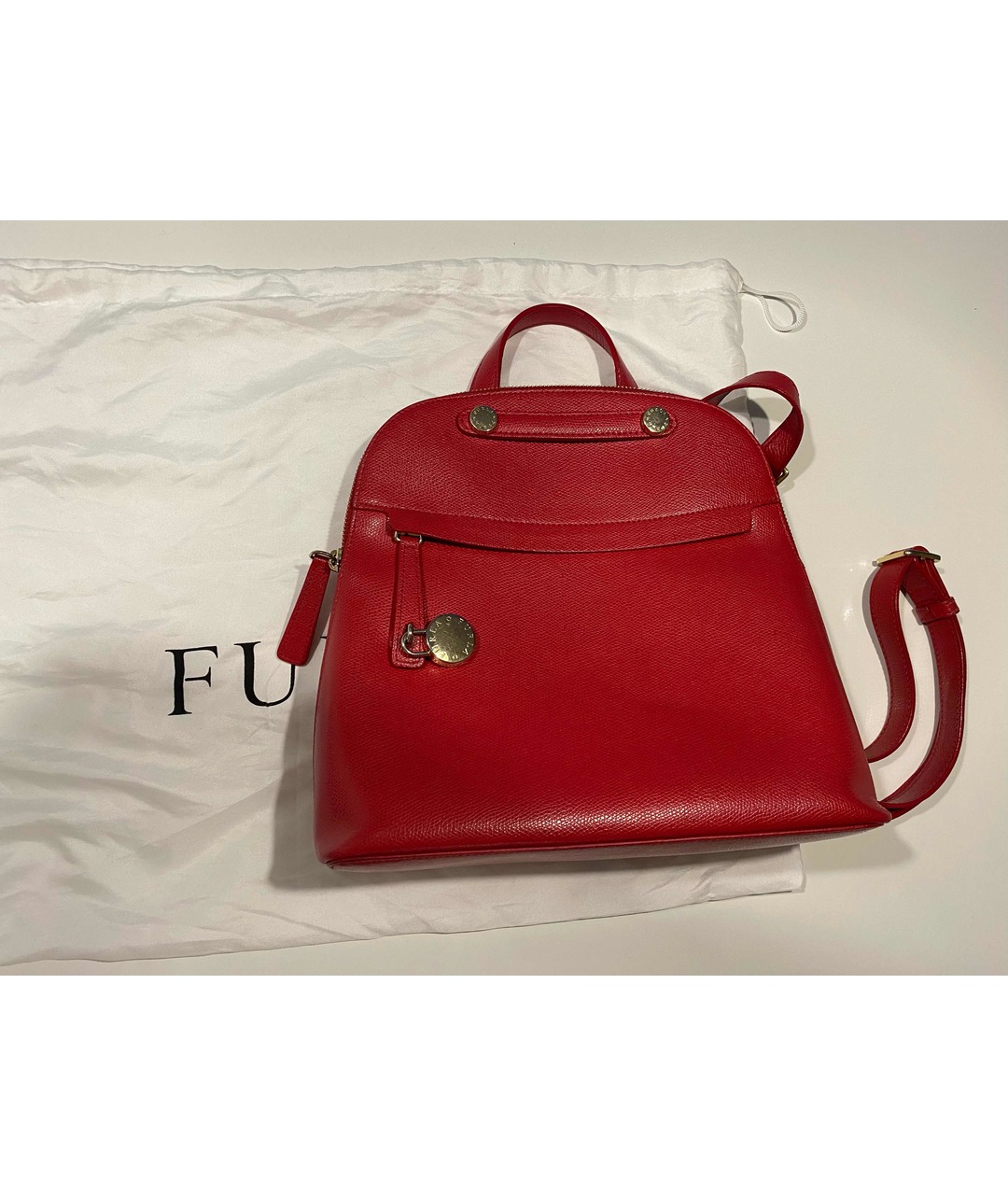 FURLA Красный кожаный рюкзак, фото 5