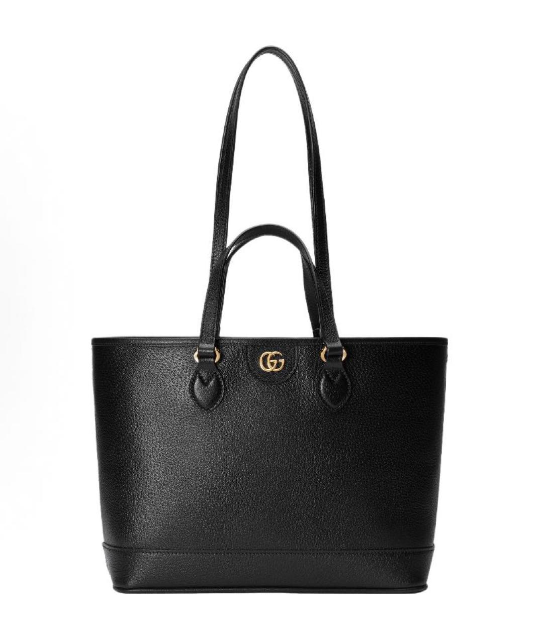 GUCCI Черная кожаная сумка тоут, фото 9