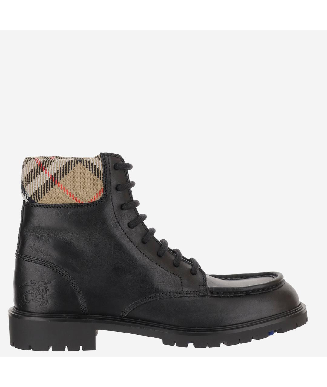 BURBERRY Черные кожаные высокие ботинки, фото 5