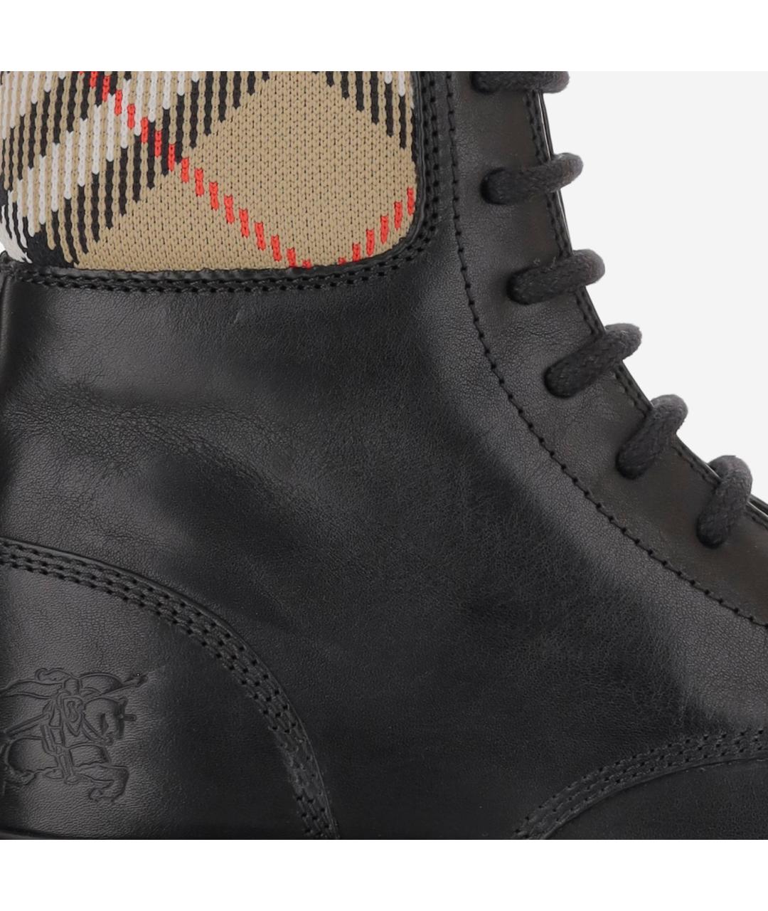 BURBERRY Черные кожаные высокие ботинки, фото 4