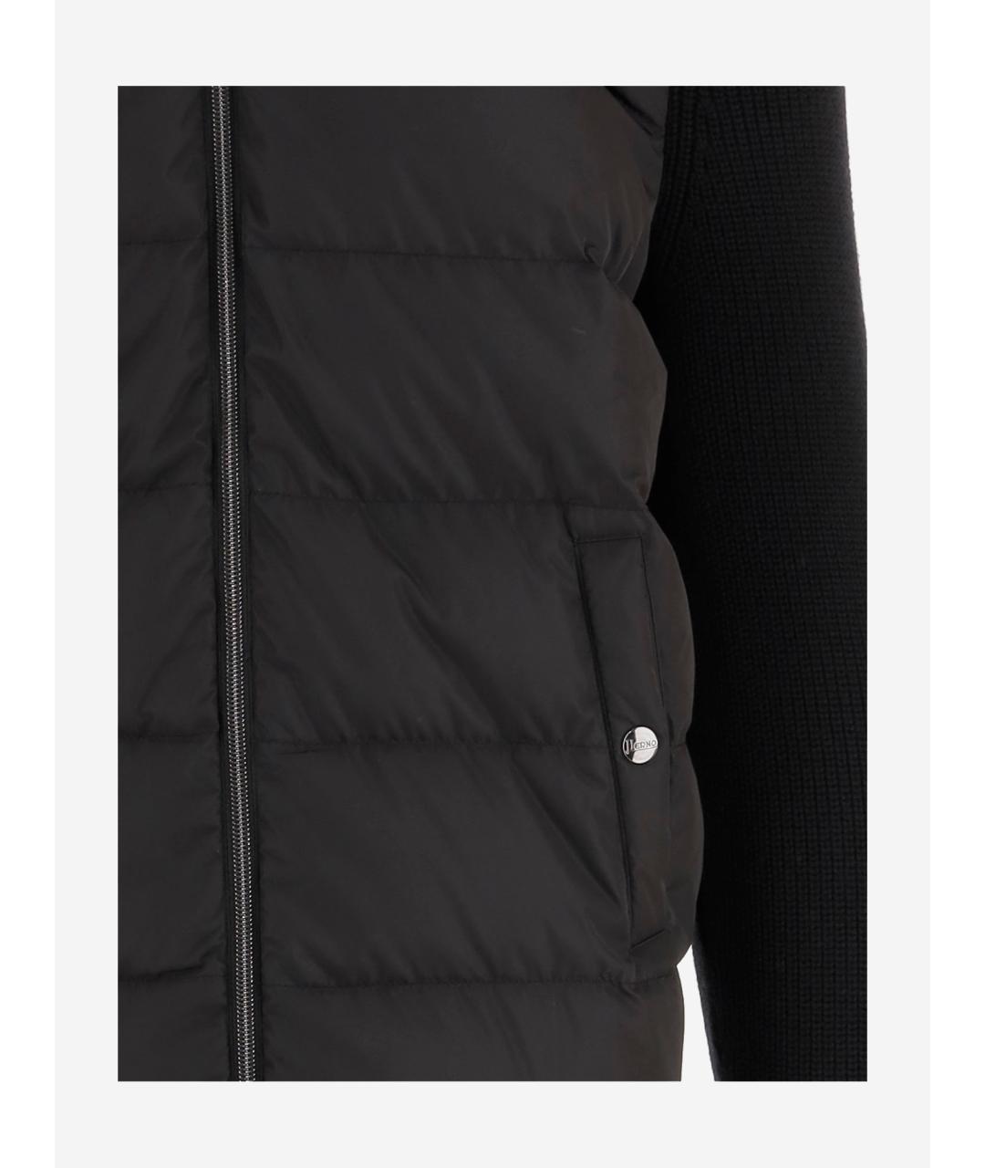 HERNO Черный шерстяной кардиган, фото 3