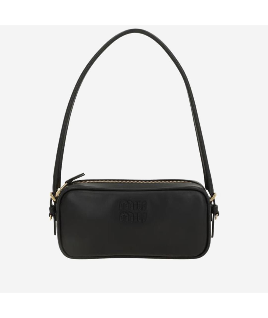 MIU MIU Черная кожаная сумка через плечо, фото 5