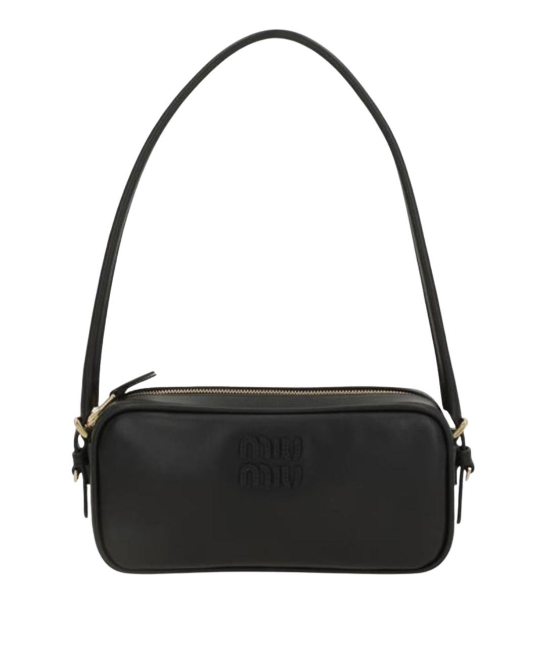 MIU MIU Черная кожаная сумка через плечо, фото 1