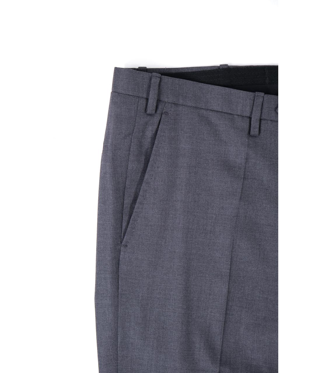 KITON Антрацитовые шерстяные классические брюки, фото 5