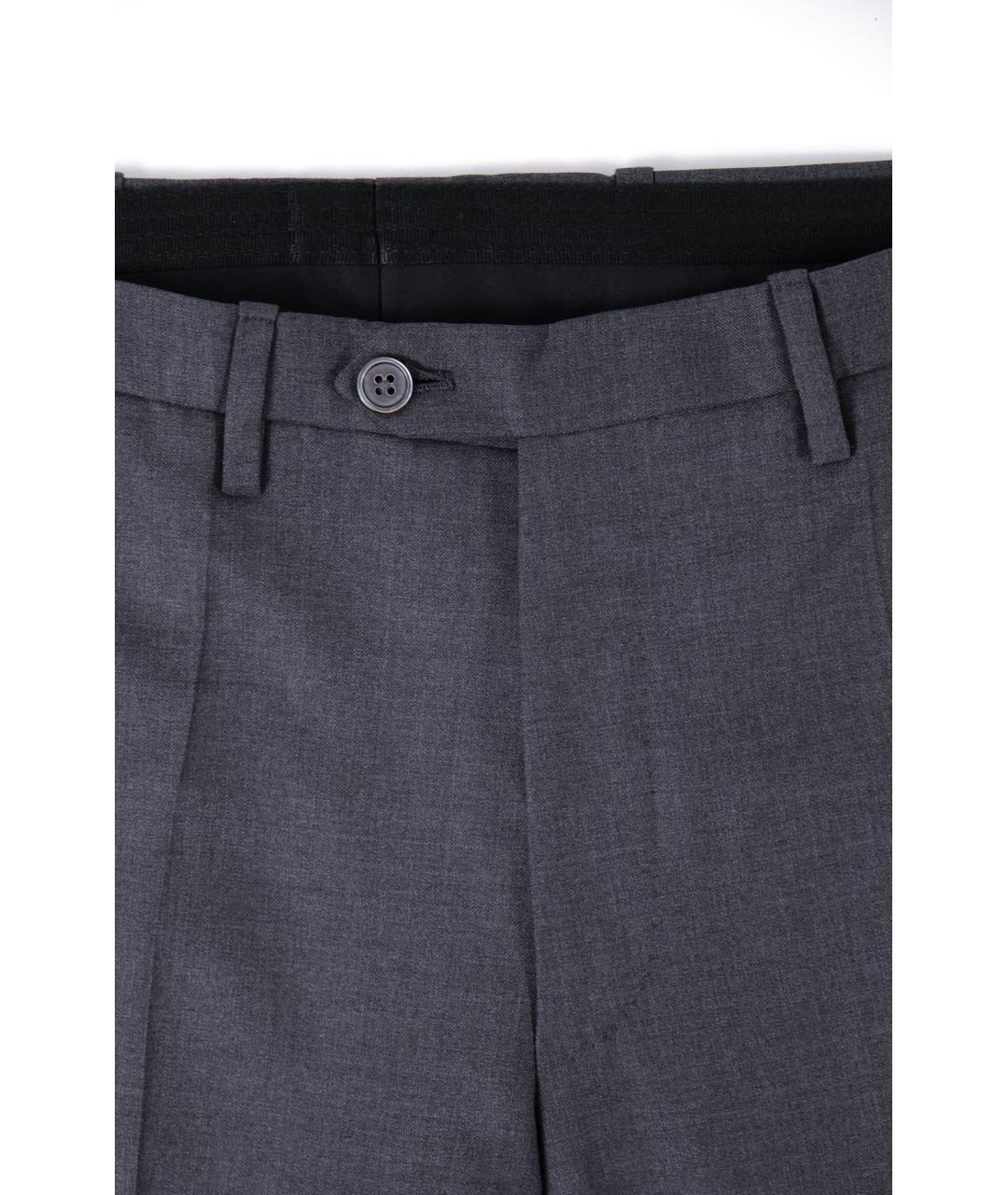 KITON Антрацитовые шерстяные классические брюки, фото 4