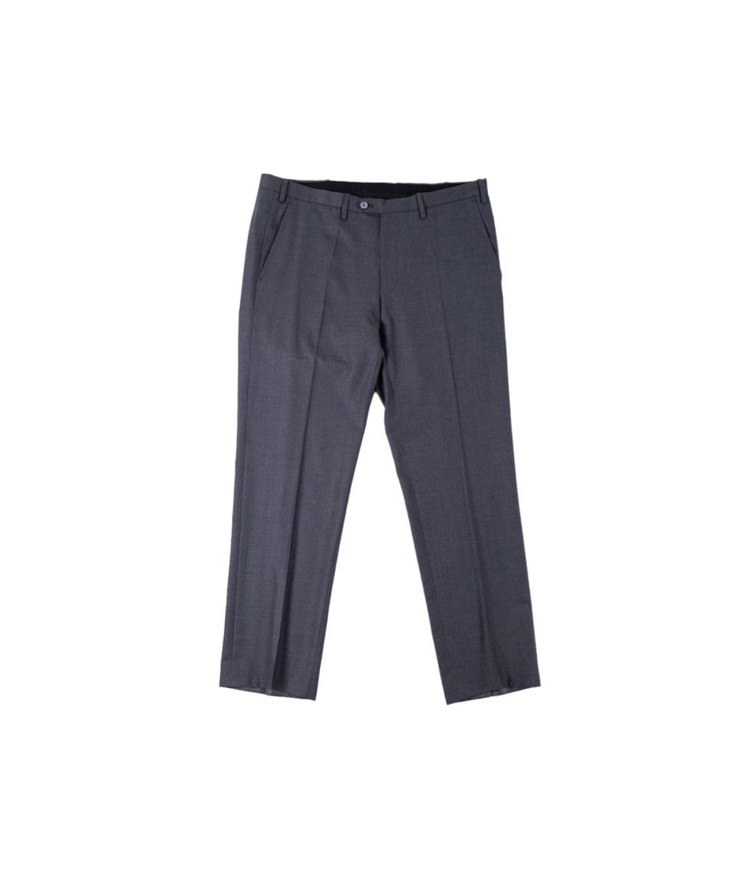 KITON Антрацитовые шерстяные классические брюки, фото 1