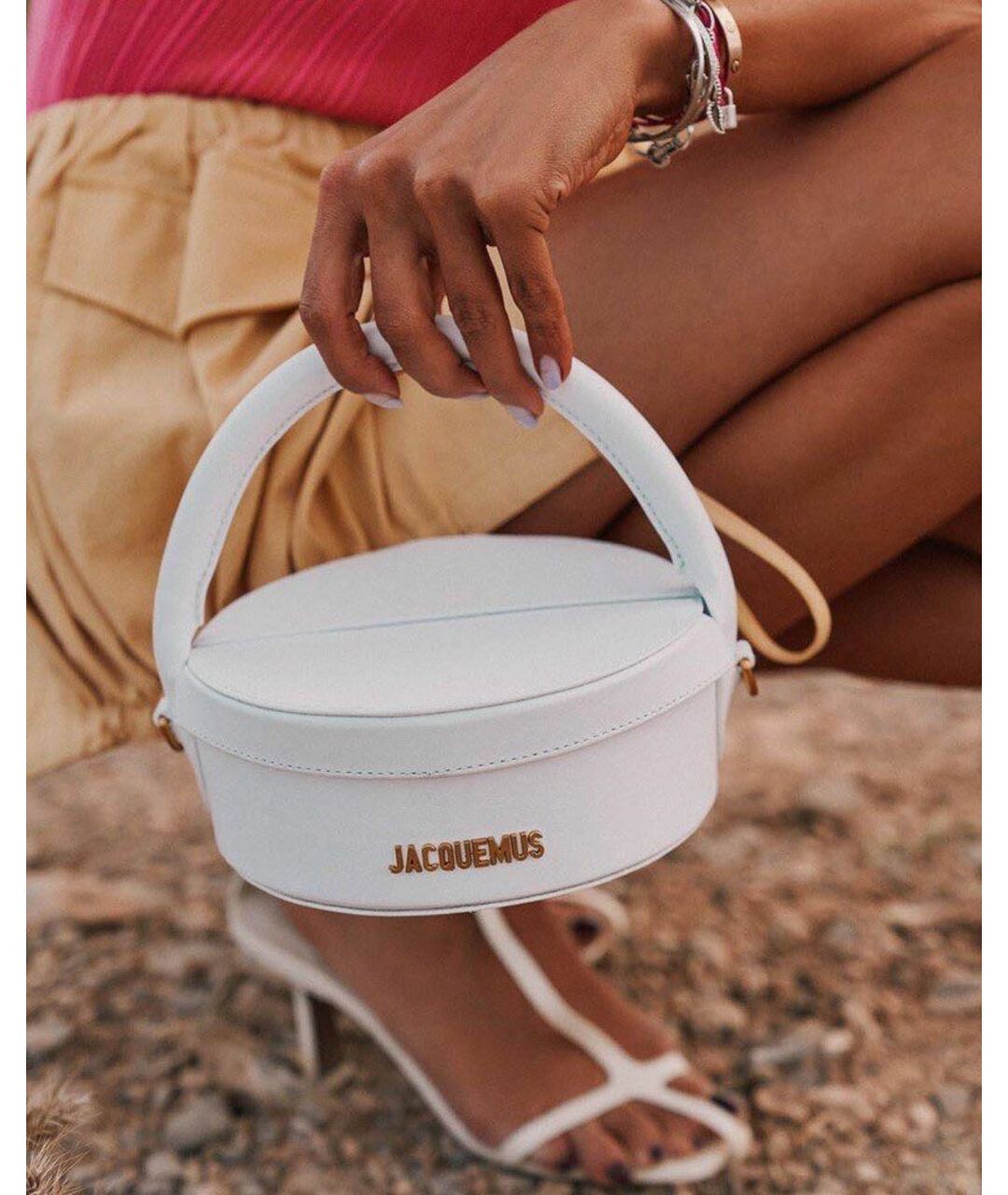 JACQUEMUS Белая сумка тоут из искусственной кожи, фото 6