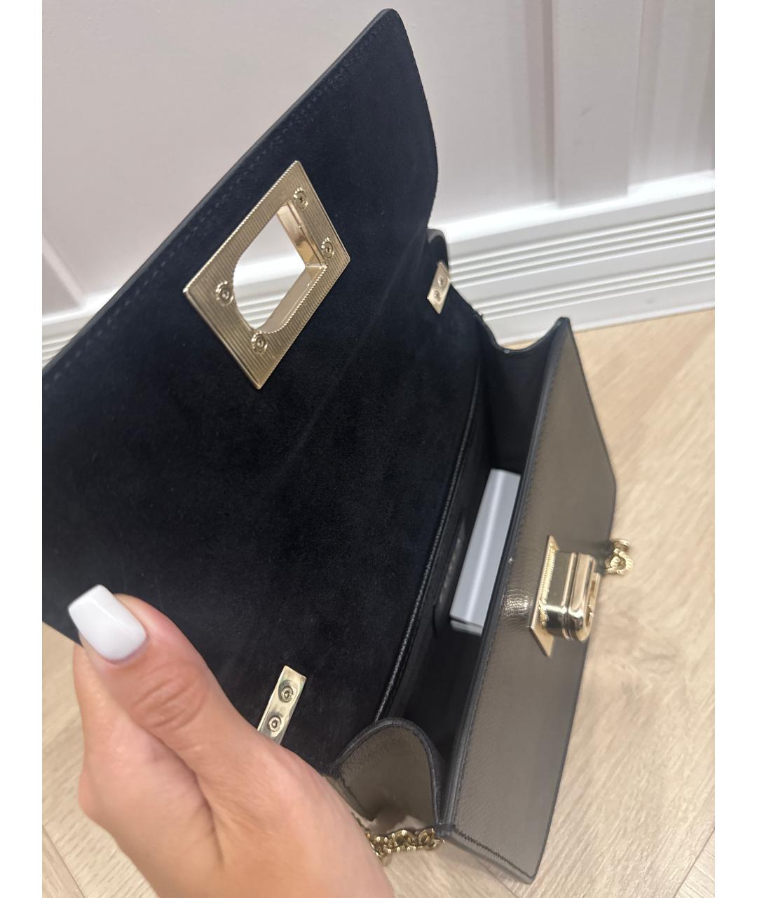 FURLA Черная кожаная сумка на плечо, фото 4