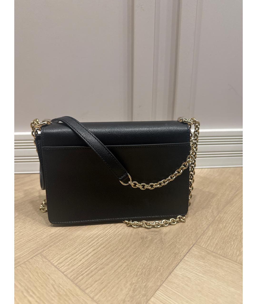 FURLA Черная кожаная сумка на плечо, фото 3