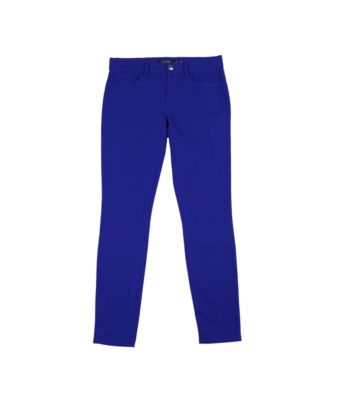 RALPH LAUREN Синие хлопковые прямые брюки, фото 1