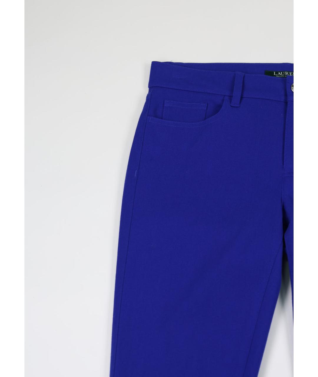 RALPH LAUREN Синие хлопковые прямые брюки, фото 5