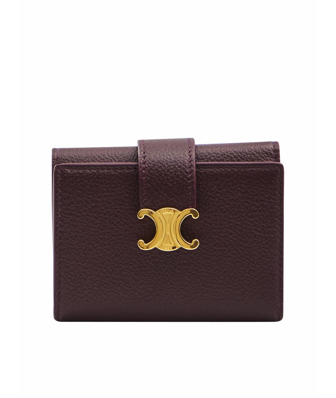 CELINE Бордовый кожаный кошелек, фото 1