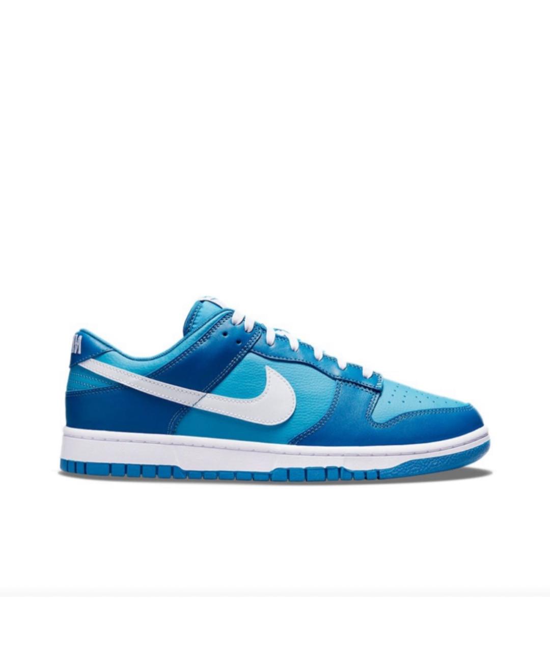 NIKE Синие кожаные низкие кроссовки / кеды, фото 1
