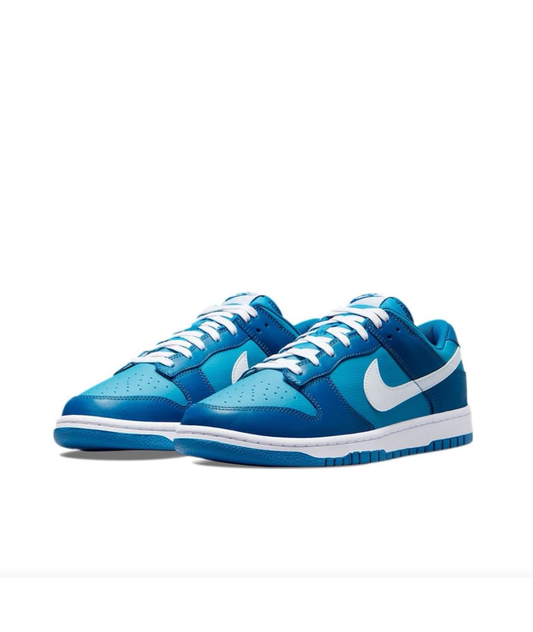 NIKE Синие кожаные низкие кроссовки / кеды, фото 2
