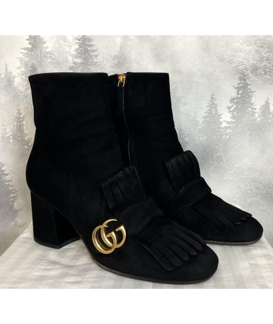 GUCCI Черные замшевые ботильоны, фото 2