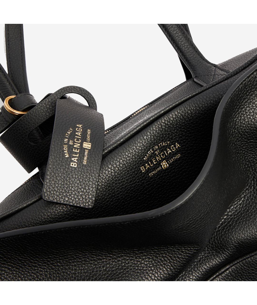 BALENCIAGA Черная кожаная сумка тоут, фото 5