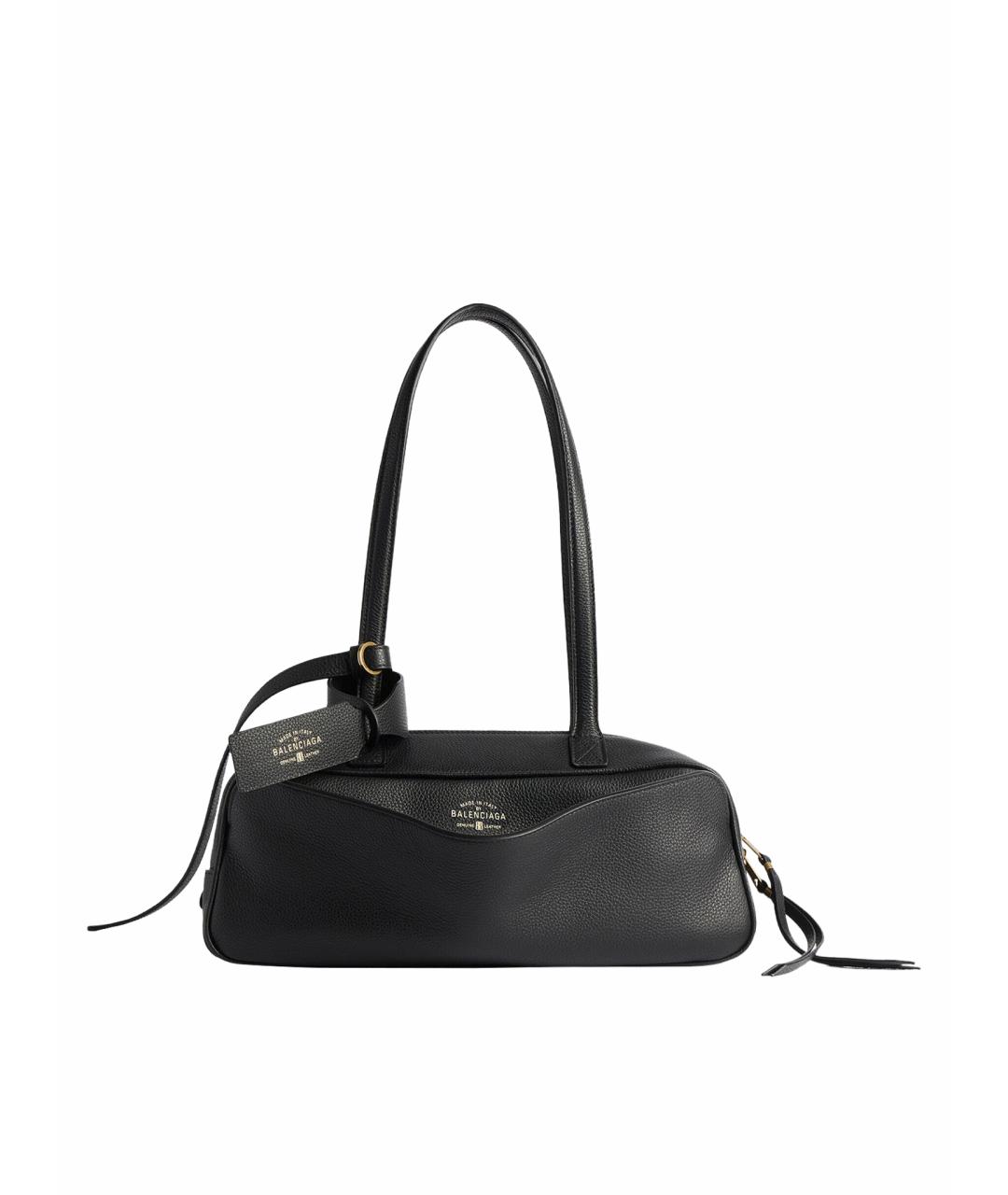 BALENCIAGA Черная кожаная сумка тоут, фото 1