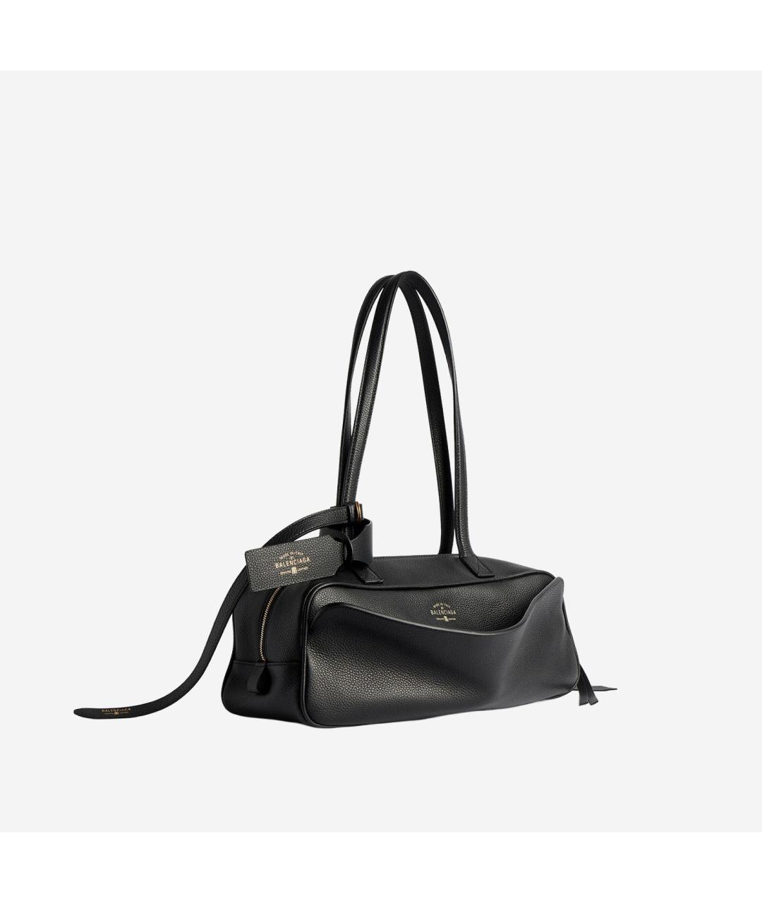 BALENCIAGA Черная кожаная сумка тоут, фото 2