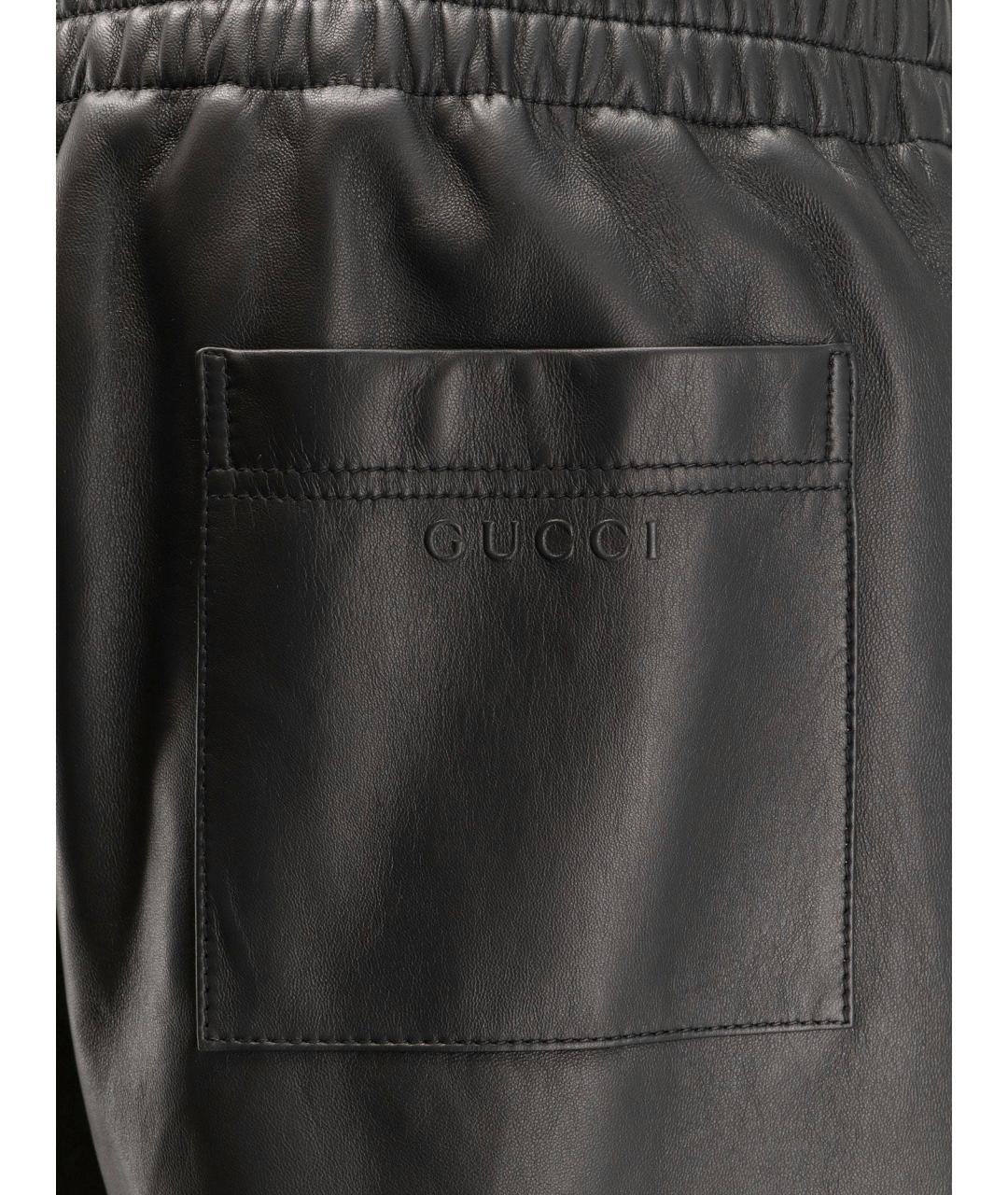 GUCCI Черные кожаные шорты, фото 3