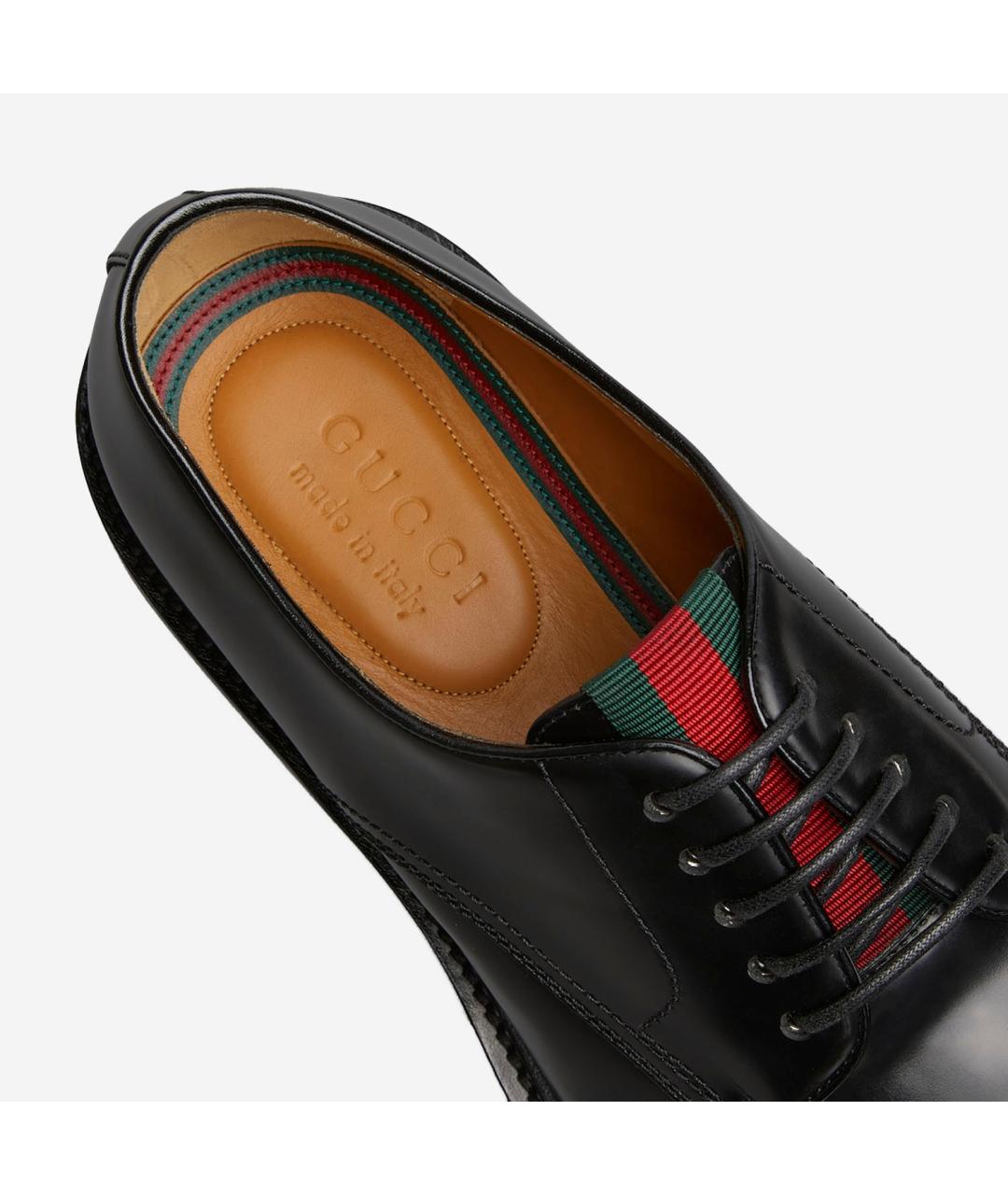 GUCCI Черные кожаные низкие ботинки, фото 5